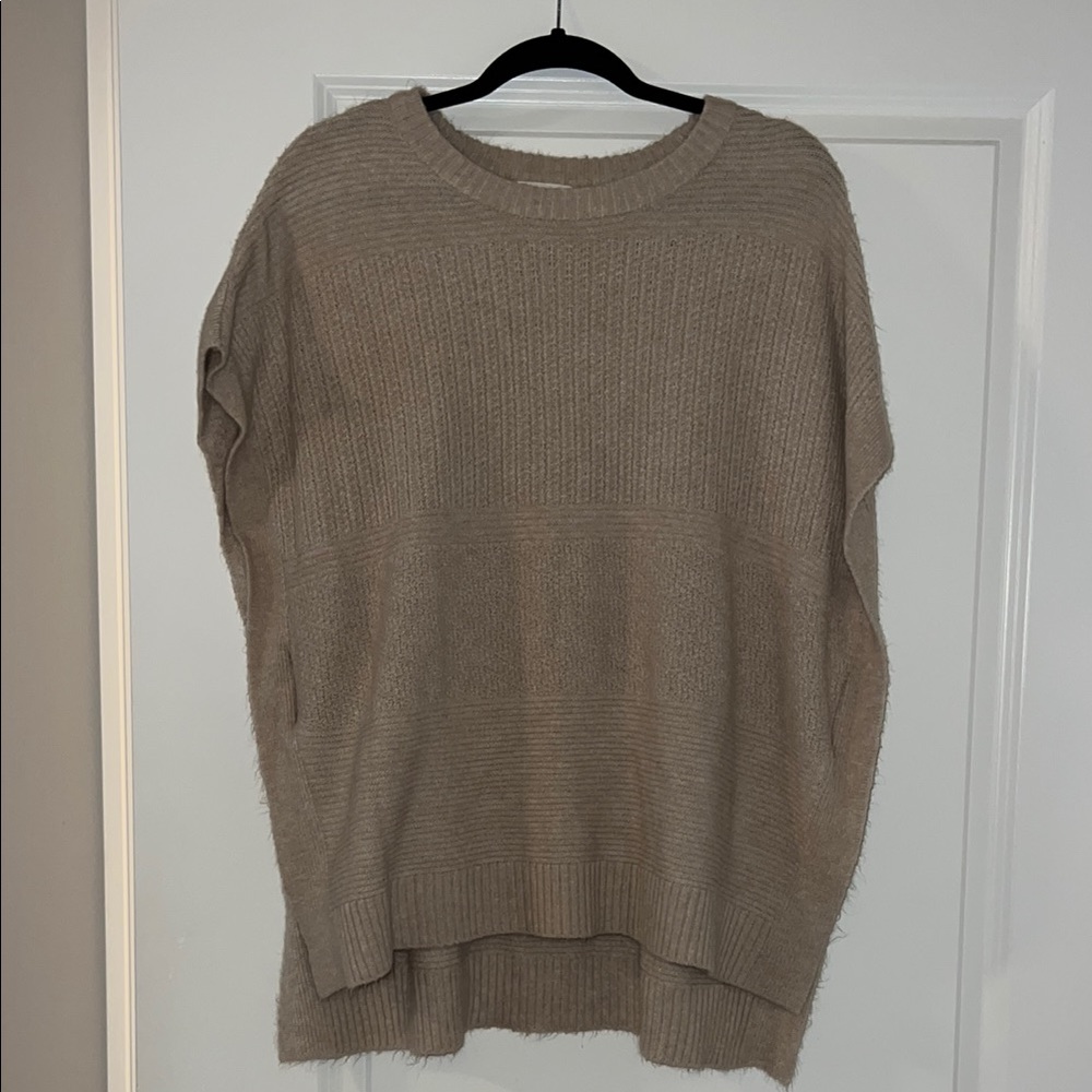 Cozy Tan Women's Sweater Poncho